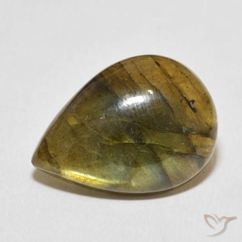 8.95ct Natural Multicolorido Labradorita, Formato de pêra, Translúcido