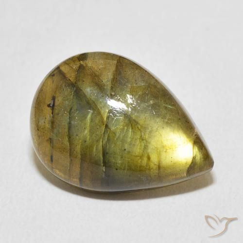 Labradorita Multicolorido Natural 8.95ct, Formato de pêra, Translúcido