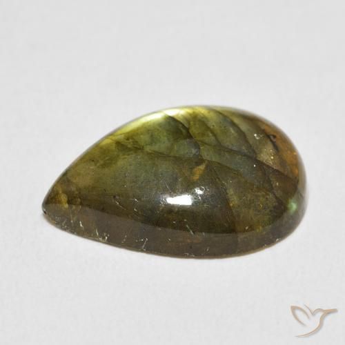 Labradorita Multicolorido Natural 8.95ct, Formato de pêra, Translúcido