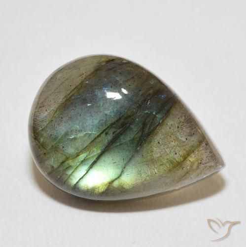 Labradorita Multicolorido Natural 11.64ct, Formato de pêra, Translúcido