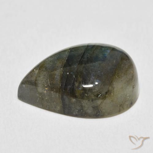 Labradorita Multicolorido Natural 11.64ct, Formato de pêra, Translúcido