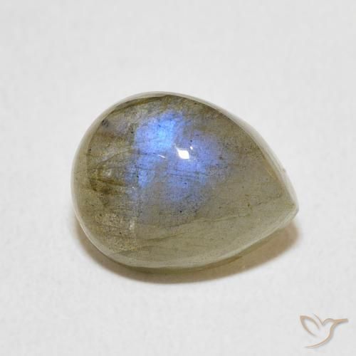 4.03ct Natural Multicolorido Labradorita, Formato de pêra, Translúcido