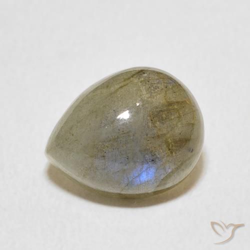 Labradorita Multicolorido Natural 4.03ct, Formato de pêra, Translúcido