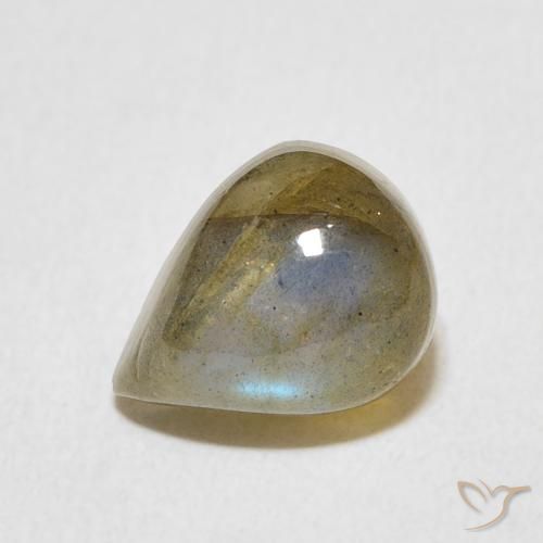 Labradorita Multicolorido Natural 3.07ct, Formato de pêra, Translúcido