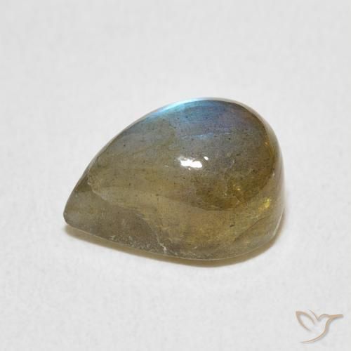Labradorita Multicolorido Natural 3.07ct, Formato de pêra, Translúcido
