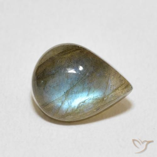 Labradorita Multicolorido Natural 2.65ct, Formato de pêra, Translúcido