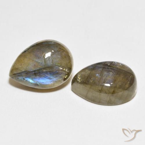 Pedras preciosas de Labradorita Multicolorido natural de 19.45 ct, Formato de pêra, Translúcido