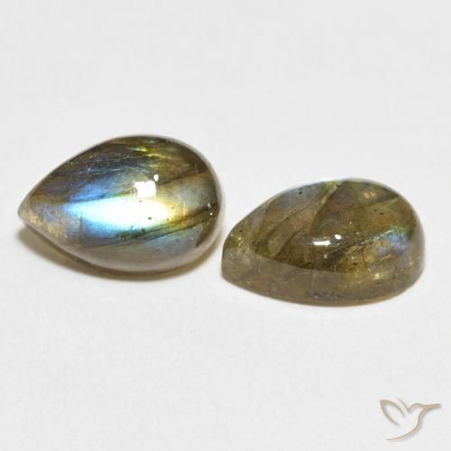 Pedras preciosas de Labradorita Multicolorido natural de 7.64 ct, Formato de pêra, Translúcido