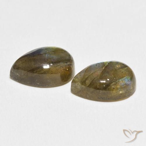 Pedras preciosas de Labradorita Multicolorido natural de 7.64 ct, Formato de pêra, Translúcido