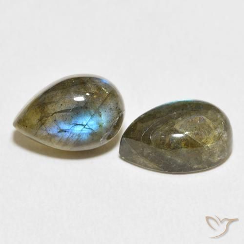 Pedras preciosas de Labradorita Multicolorido natural de 8.16 ct, Formato de pêra, Translúcido