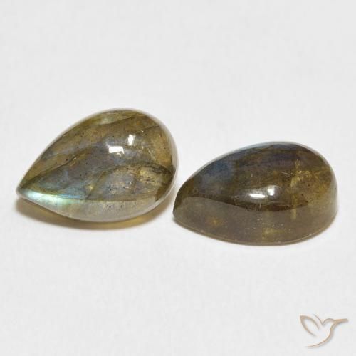Pedras preciosas de Labradorita Multicolorido natural de 7.71 ct, Formato de pêra, Translúcido