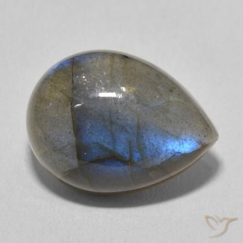 Labradorita Multicolorido Natural 10.67ct, Formato de pêra, Translúcido