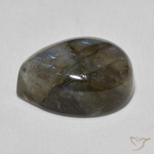 Labradorita Multicolorido Natural 10.74ct, Formato de pêra, Translúcido