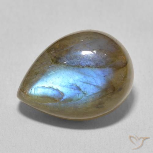 10.14ct Natural Multicolorido Labradorita, Formato de pêra, Translúcido
