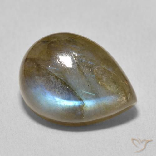 Labradorita Multicolorido Natural 10.14ct, Formato de pêra, Translúcido