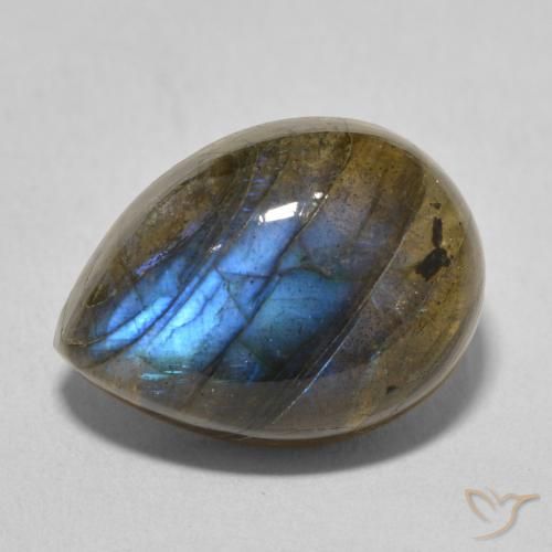 10.22ct Natural Multicolorido Labradorita, Formato de pêra, Translúcido