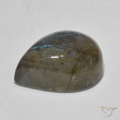Labradorita Multicolorido Natural 9.62ct, Formato de pêra, Translúcido