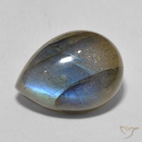 10.20ct Natural Multicolorido Labradorita, Formato de pêra, Translúcido