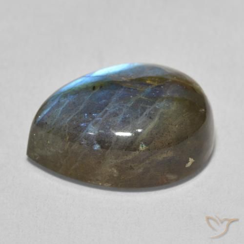 Labradorita Multicolorido Natural 10.35ct, Formato de pêra, Translúcido