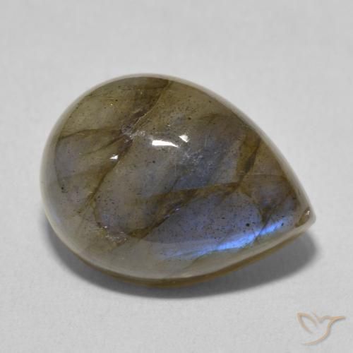 Labradorita Multicolorido Natural 10.41ct, Formato de pêra, Translúcido