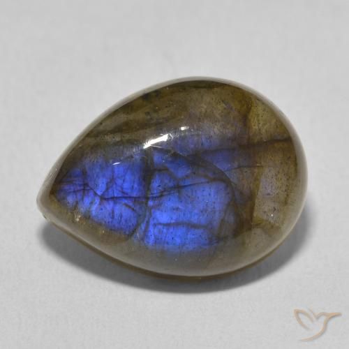 9.73ct Natural Multicolorido Labradorita, Formato de pêra, Translúcido