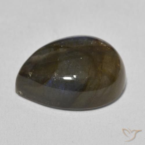 Labradorita Multicolorido Natural 9.73ct, Formato de pêra, Translúcido