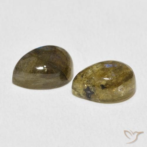 Pedras preciosas de Labradorita Multicolorido natural de 5.26 ct, Formato de pêra, Translúcido