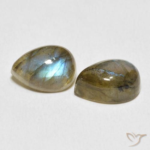 Pedras preciosas de Labradorita Multicolorido natural de 5.47 ct, Formato de pêra, Translúcido