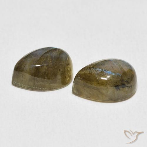 Pedras preciosas de Labradorita Multicolorido natural de 5.47 ct, Formato de pêra, Translúcido