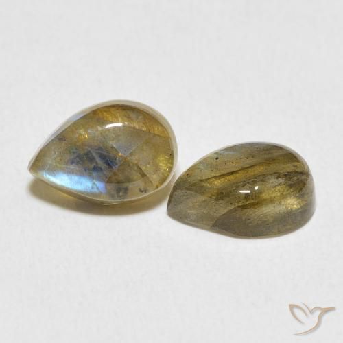 Pedras preciosas de Labradorita Multicolorido natural de 4.73 ct, Formato de pêra, Translúcido
