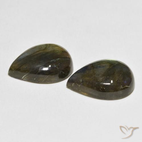 Pedras preciosas de Labradorita Multicolorido natural de 10.82 ct, Formato de pêra, Translúcido