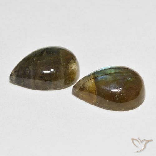 Pedras preciosas de Labradorita Multicolorido natural de 22.48 ct, Formato de pêra, Translúcido