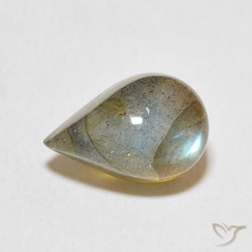 4.47ct Natural Multicolorido Labradorita, Formato de pêra, Translúcido