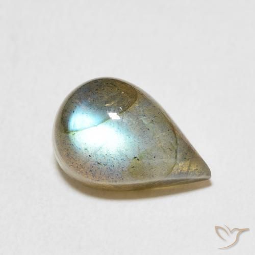 Labradorita Multicolorido Natural 4.47ct, Formato de pêra, Translúcido