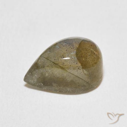 Labradorita Multicolorido Natural 4.47ct, Formato de pêra, Translúcido