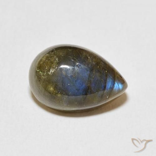 Labradorita Multicolorido Natural 3.92ct, Formato de pêra, Translúcido
