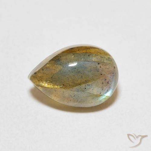 2.61ct Natural Multicolorido Labradorita, Formato de pêra, Translúcido