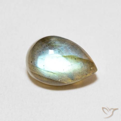 Labradorita Multicolorido Natural 2.61ct, Formato de pêra, Translúcido