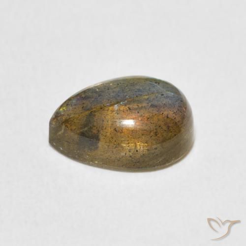 Labradorita Multicolorido Natural 2.61ct, Formato de pêra, Translúcido