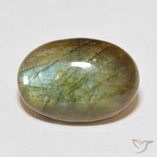 12.53ct Natural Multicolorido Labradorita, oval, Translúcido