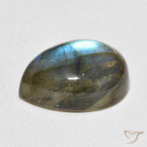Labradorita Multicolorido Natural 13.20ct, Formato de pêra, Translúcido