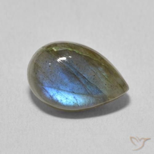 Labradorita Multicolorido Natural 3.89ct, Formato de pêra, Translúcido