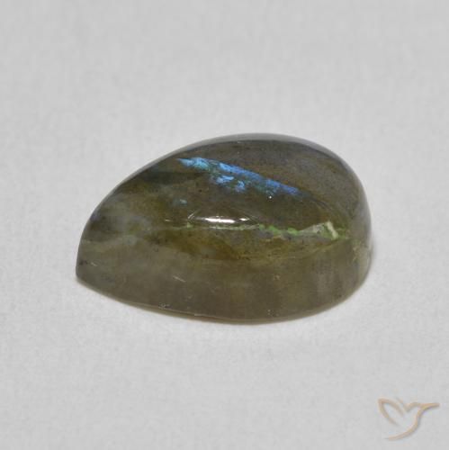 Labradorita Multicolorido Natural 3.89ct, Formato de pêra, Translúcido
