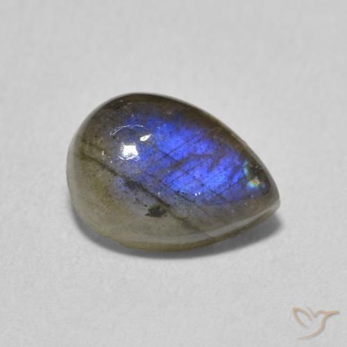 Labradorita Multicolorido Natural 2.57ct, Formato de pêra, Translúcido
