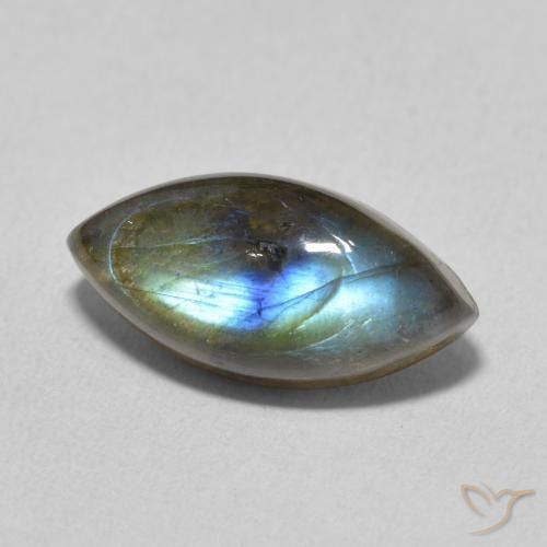Labradorita Multicolorido Natural 5.88ct, Marquesa, Translúcido