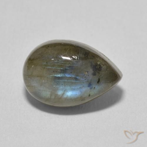 Labradorita Multicolorido Natural 4.26ct, Formato de pêra, Translúcido