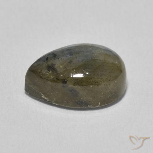 Labradorita Multicolorido Natural 4.26ct, Formato de pêra, Translúcido
