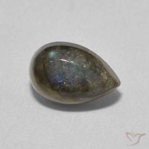 Labradorita Multicolorido Natural 1.68ct, Formato de pêra, Translúcido