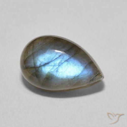 4.00ct Natural Multicolorido Labradorita, Formato de pêra, Translúcido