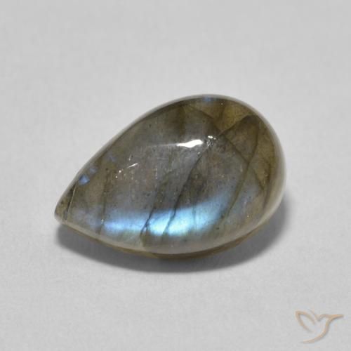 Labradorita Multicolorido Natural 4.00ct, Formato de pêra, Translúcido